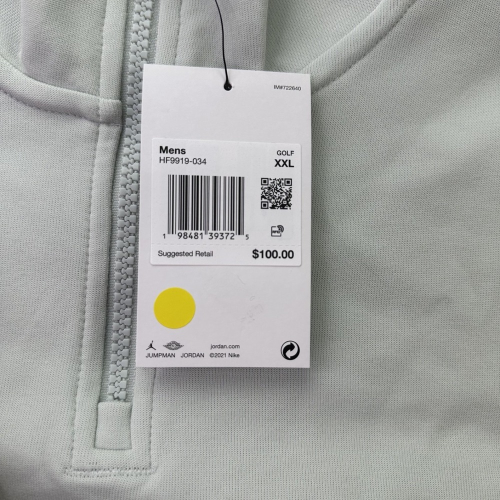 Nike Men's‎ XXL 2XL Jordan 1/4 Zip Pullover Golf Shirt Sport Gray HF9919-034 NEW - Picture 8 of 8